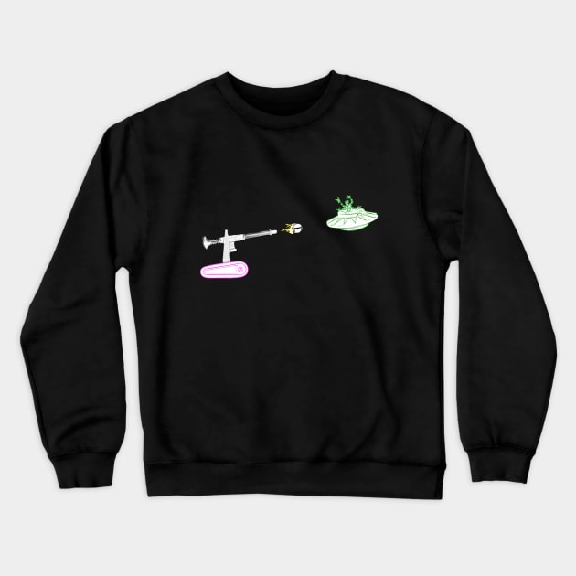 Tank vs UFO, Pinball War Crewneck Sweatshirt by Uwantmytees